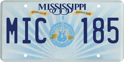 MS license plate MIC185