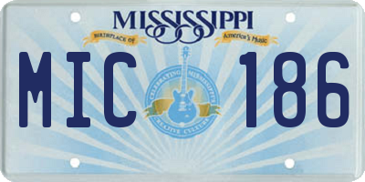MS license plate MIC186