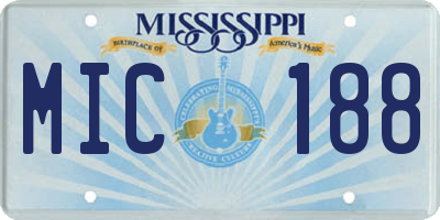 MS license plate MIC188