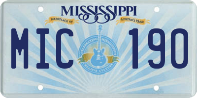 MS license plate MIC190