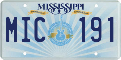 MS license plate MIC191