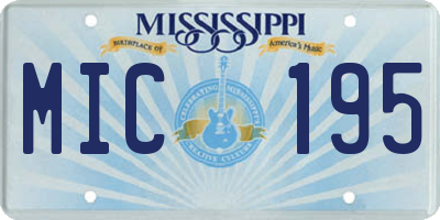 MS license plate MIC195