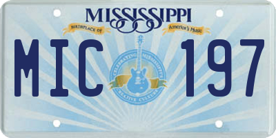 MS license plate MIC197