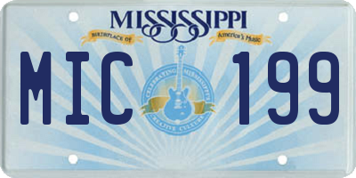 MS license plate MIC199