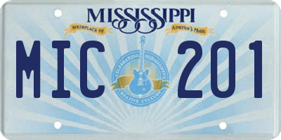 MS license plate MIC201