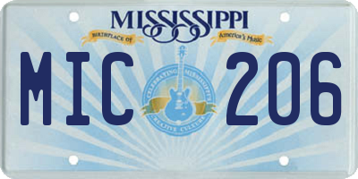 MS license plate MIC206