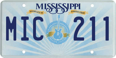 MS license plate MIC211