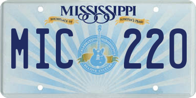 MS license plate MIC220