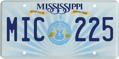MS license plate MIC225
