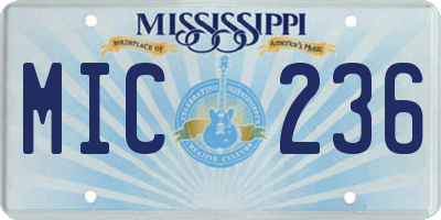 MS license plate MIC236