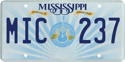 MS license plate MIC237