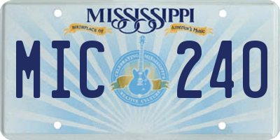 MS license plate MIC240
