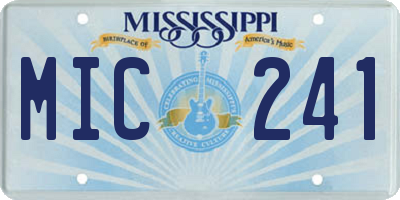 MS license plate MIC241