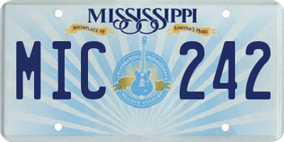 MS license plate MIC242