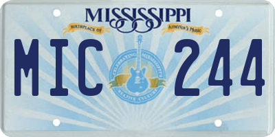 MS license plate MIC244