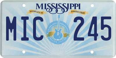 MS license plate MIC245