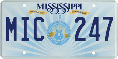 MS license plate MIC247