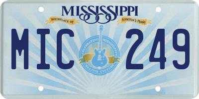 MS license plate MIC249