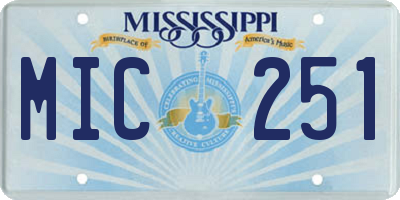 MS license plate MIC251