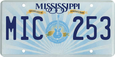 MS license plate MIC253