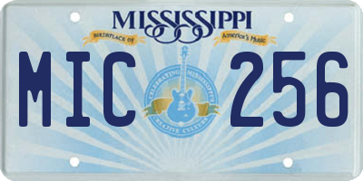 MS license plate MIC256