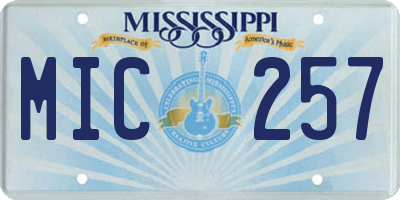 MS license plate MIC257