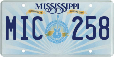 MS license plate MIC258