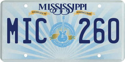 MS license plate MIC260
