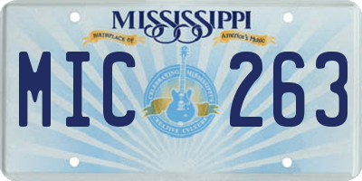 MS license plate MIC263