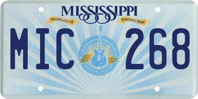 MS license plate MIC268