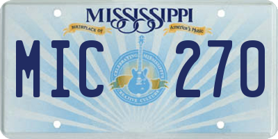 MS license plate MIC270