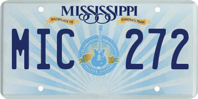 MS license plate MIC272