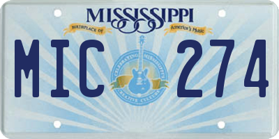 MS license plate MIC274