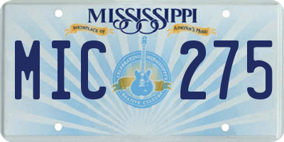 MS license plate MIC275
