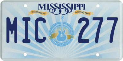 MS license plate MIC277