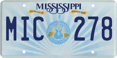 MS license plate MIC278