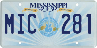 MS license plate MIC281