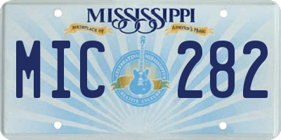 MS license plate MIC282