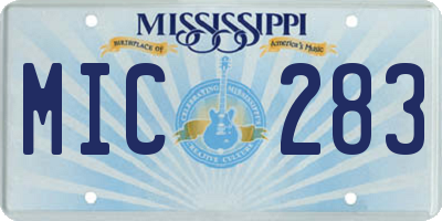 MS license plate MIC283