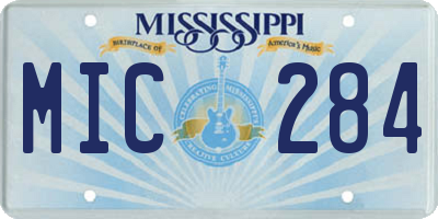 MS license plate MIC284