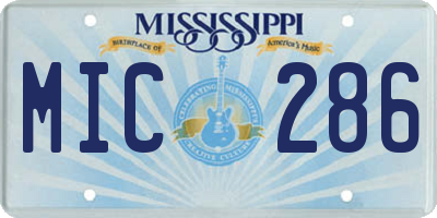 MS license plate MIC286