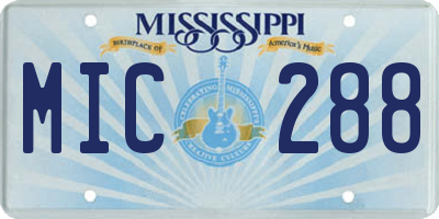 MS license plate MIC288