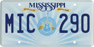 MS license plate MIC290
