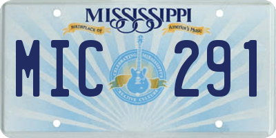 MS license plate MIC291