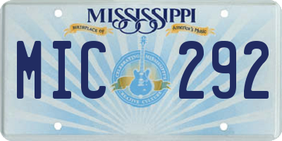 MS license plate MIC292