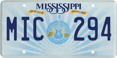 MS license plate MIC294
