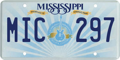MS license plate MIC297