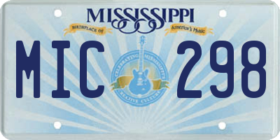 MS license plate MIC298