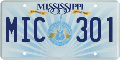 MS license plate MIC301