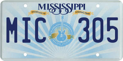 MS license plate MIC305